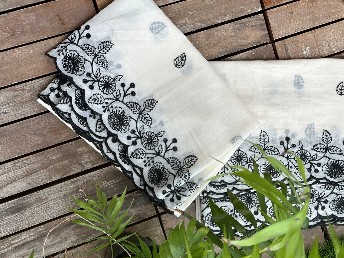 Dyeable mul cotton Dupattas(Leaf Premium)