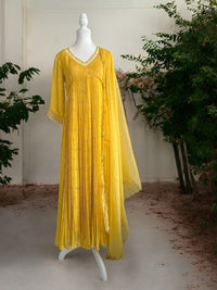 Sunset Yellow Embellished Kurta set
