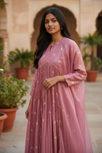 Beautiful Glazed Satin Chanderi Kurta Sets