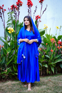 Cobalt Blue soft silky Georgette Kurta set