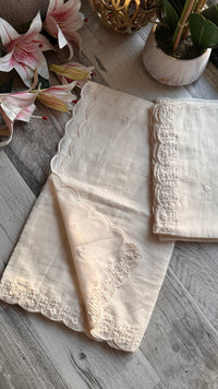Dyeable Mul cotton Cream Dupattas