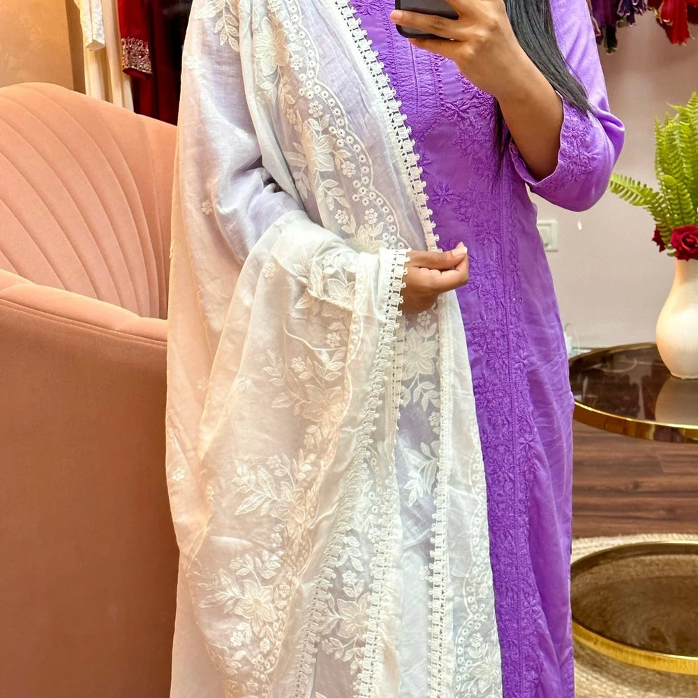 
                  
                    Dyeable Cream Flower Mul cotton - The Story Kameez
                  
                