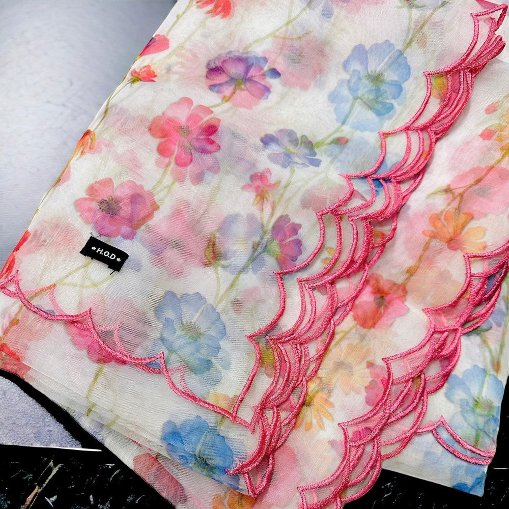 
                  
                    Floral organza Dupatta - The Story Kameez
                  
                