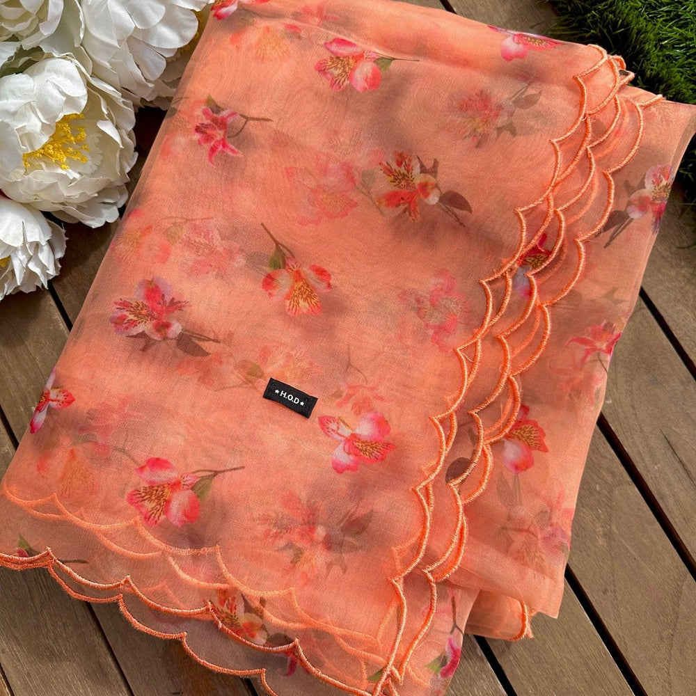 
                  
                    Floral organza Dupatta - The Story Kameez
                  
                