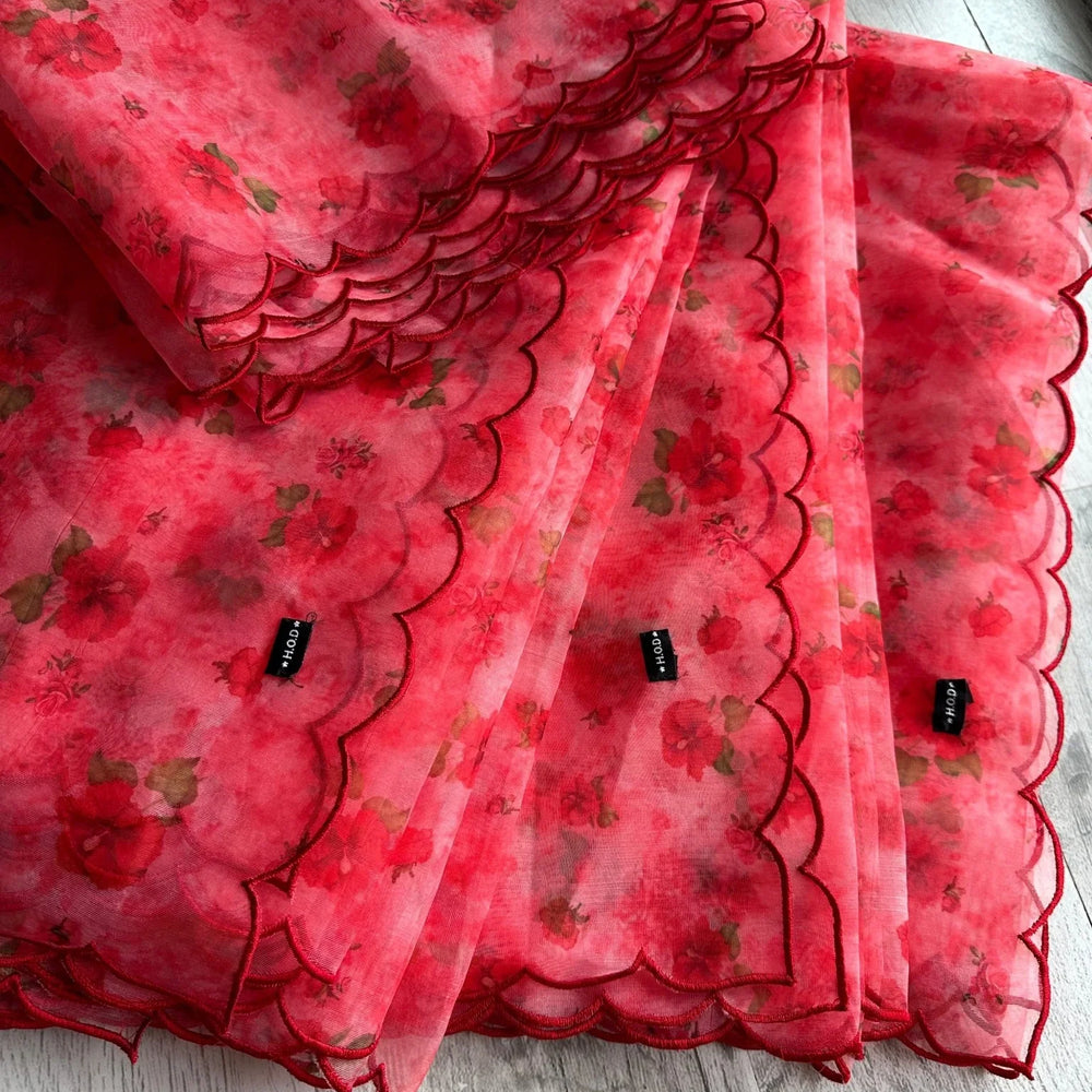 
                  
                    Floral organza Dupatta - The Story Kameez
                  
                