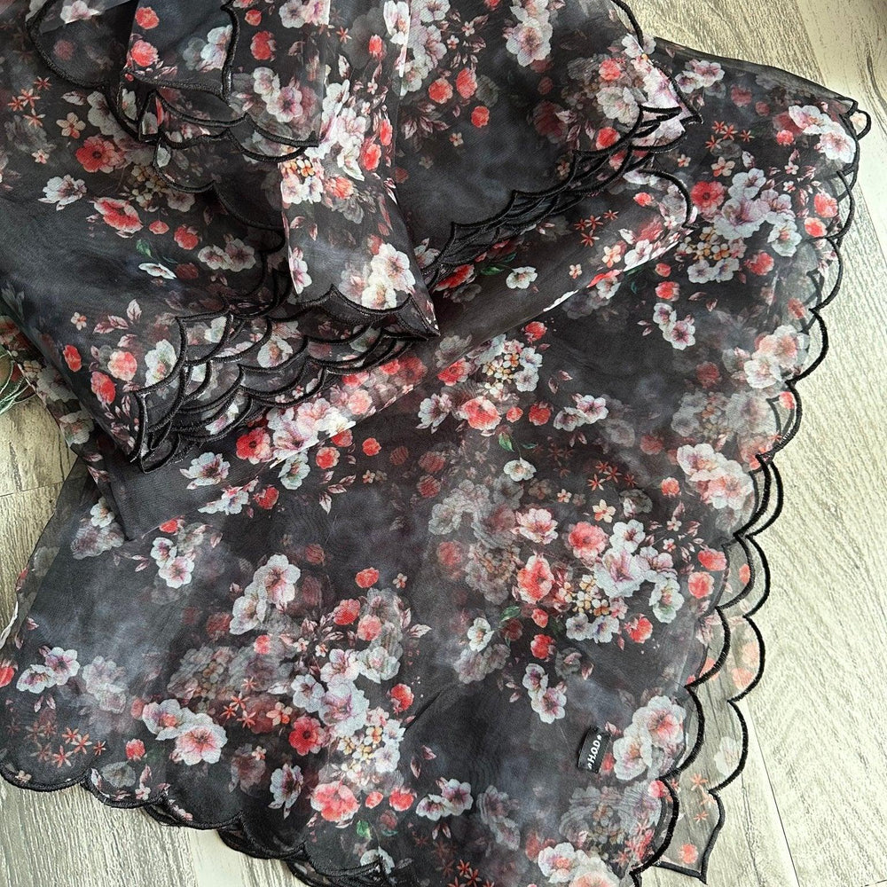 
                  
                    Floral organza Dupatta - The Story Kameez
                  
                
