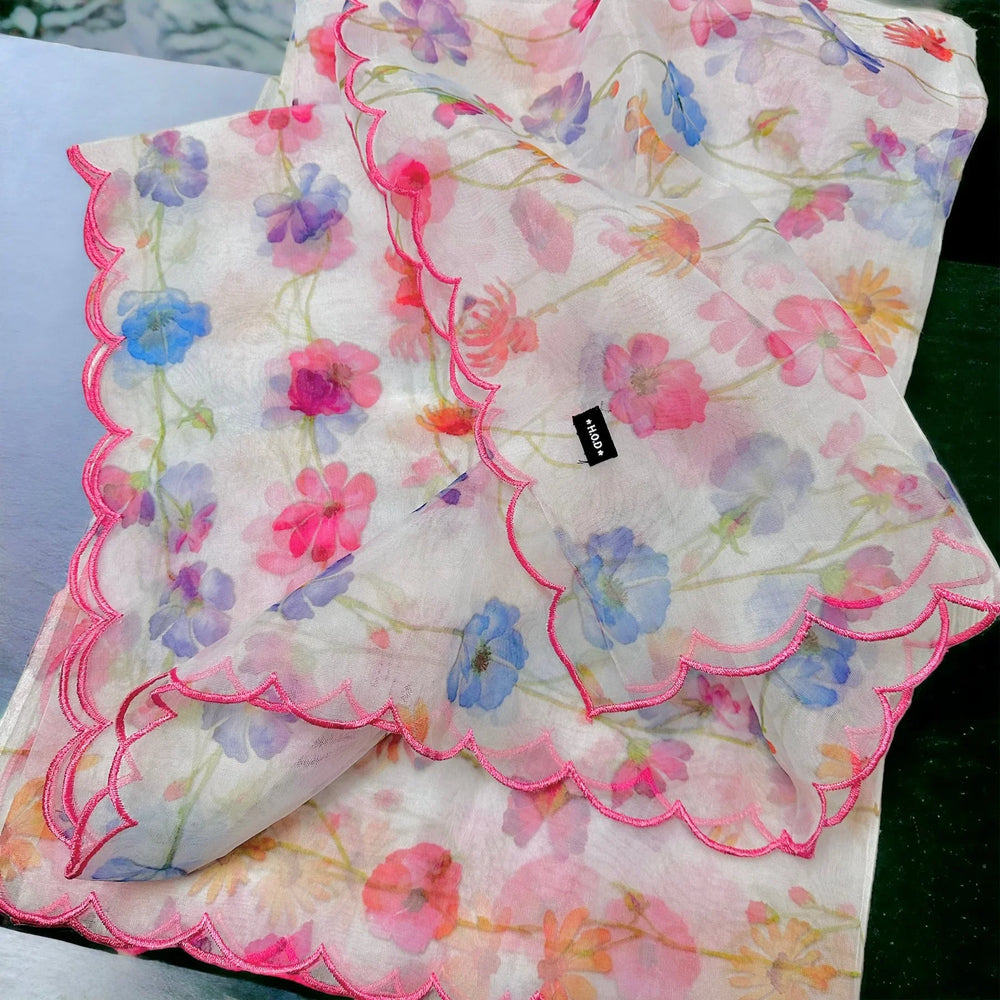 
                  
                    Floral organza Dupatta - The Story Kameez
                  
                