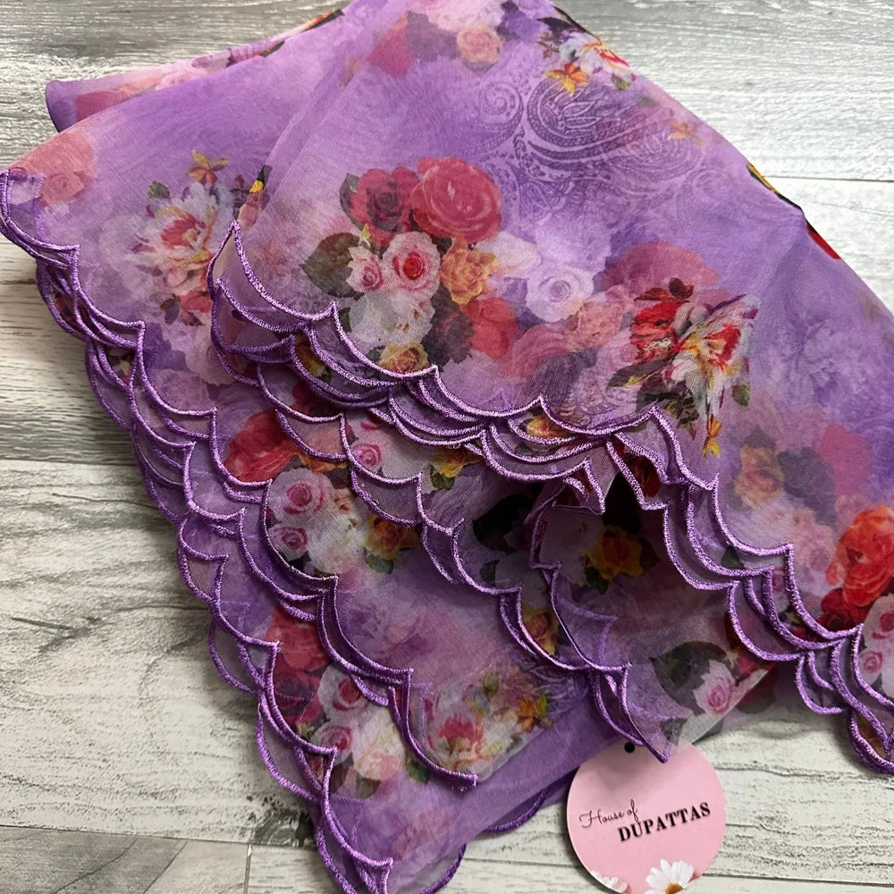 
                  
                    Floral organza Dupatta - The Story Kameez
                  
                