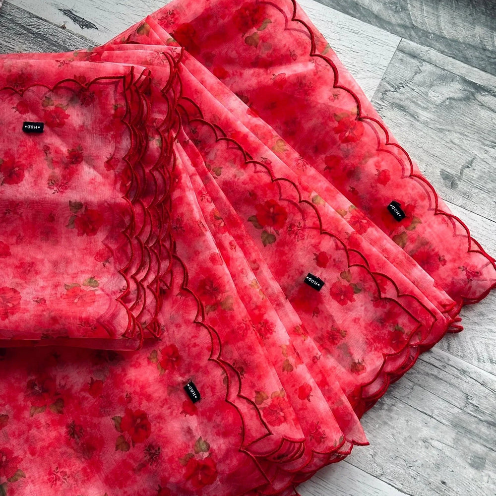 
                  
                    Floral organza Dupatta - The Story Kameez
                  
                