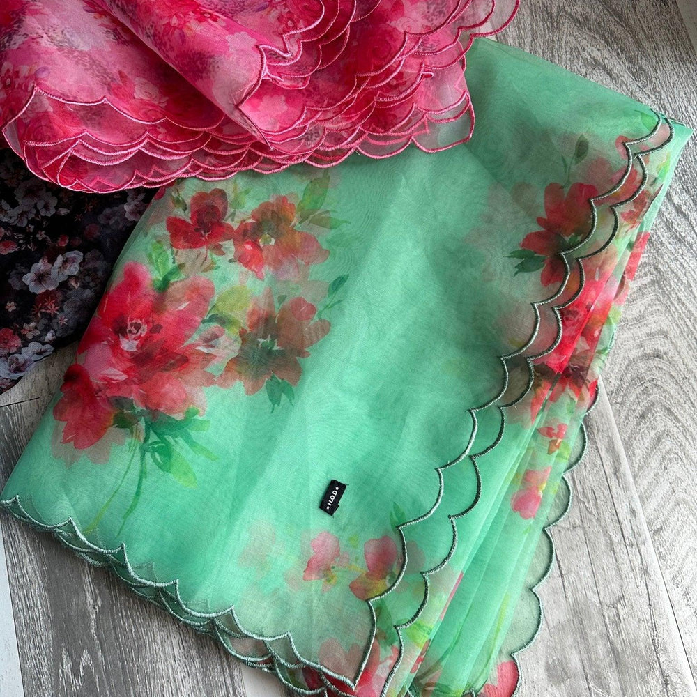 
                  
                    Floral organza Dupatta - The Story Kameez
                  
                