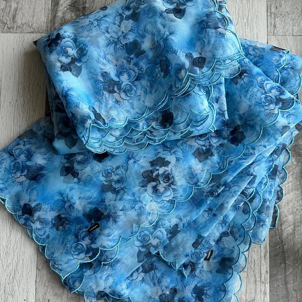 
                  
                    Floral organza Dupatta - The Story Kameez
                  
                