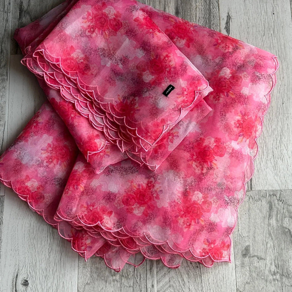 
                  
                    Floral organza Dupatta - The Story Kameez
                  
                