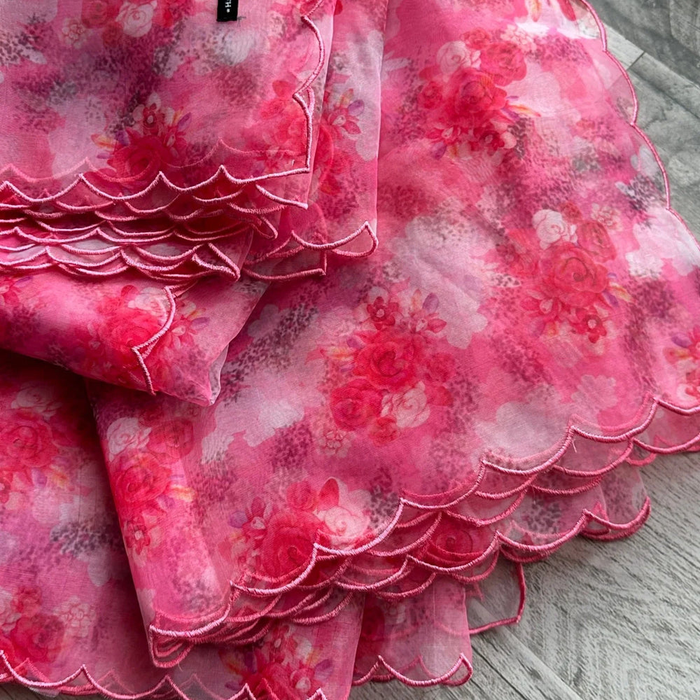 
                  
                    Floral organza Dupatta - The Story Kameez
                  
                