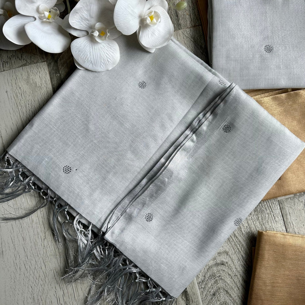 
                  
                    Gold & Silver Soft Tissue Dupatta - The Story Kameez
                  
                