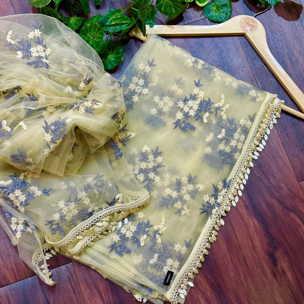 
                  
                    Pastel Net Embellished DropBeads Dupattas - The Story Kameez
                  
                