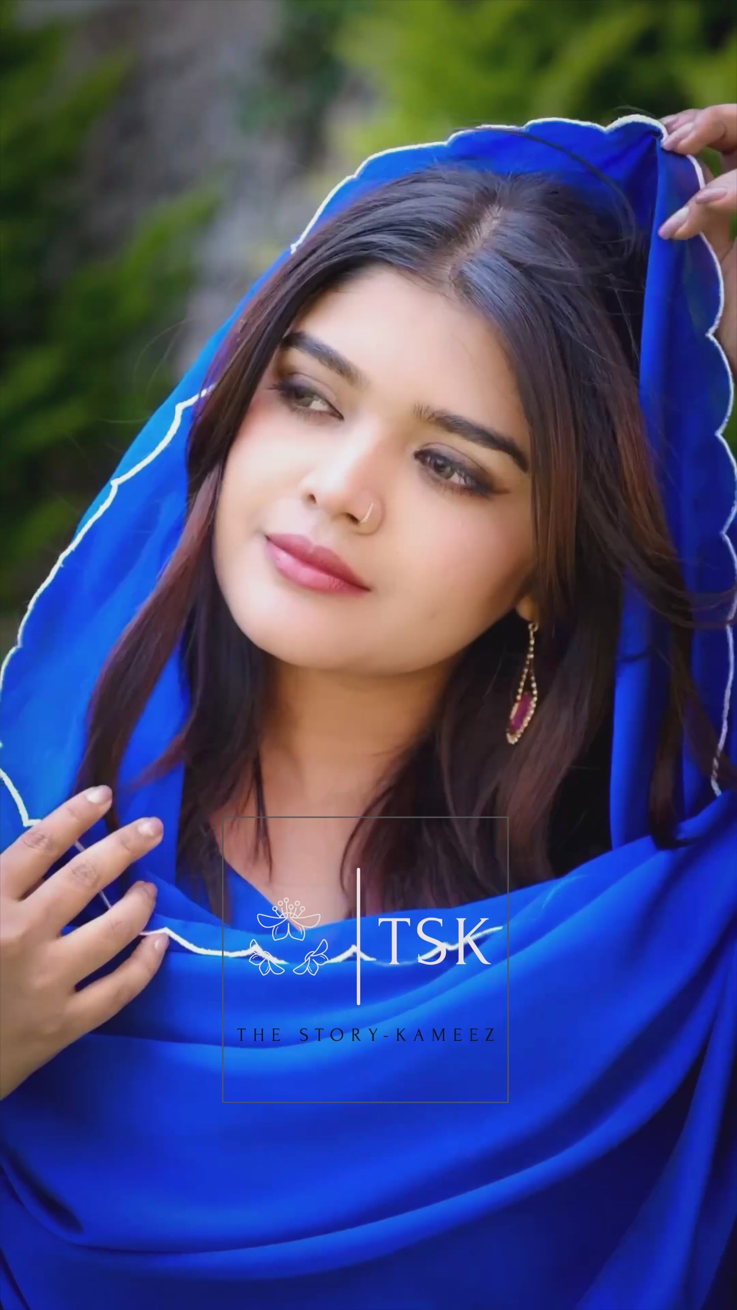 Cobalt Blue soft silky Georgette Kurta set