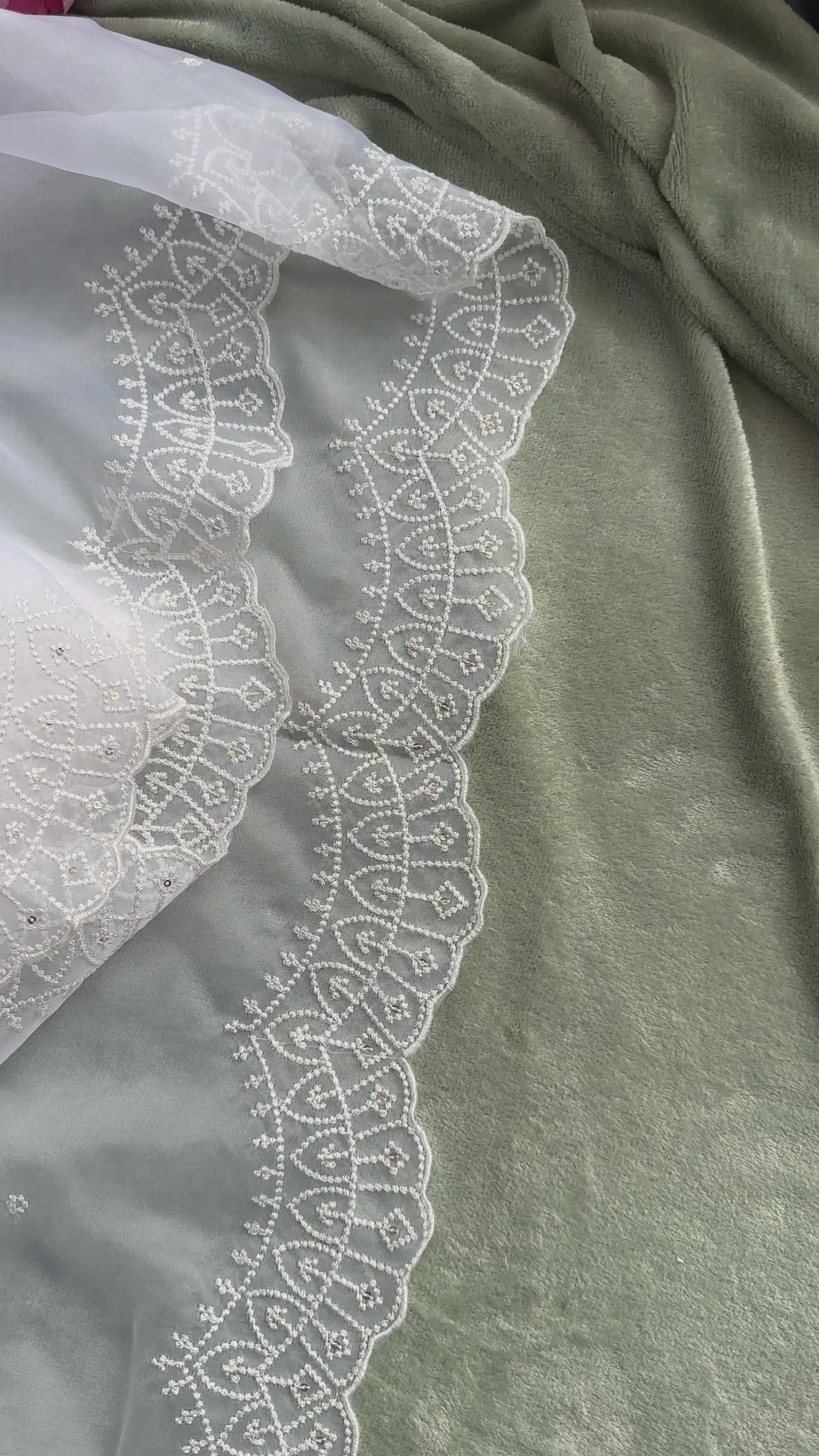Dyeable partywear Organza Dupattas